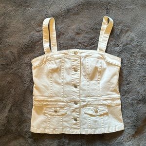 Madewell Cream Button-Front Tank Top